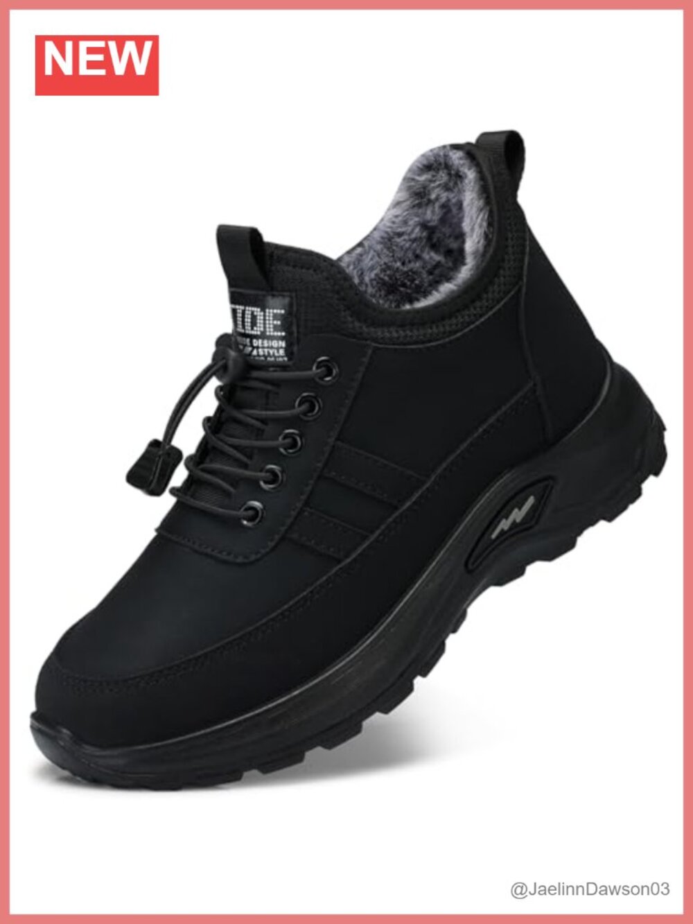Faux Leather Winter Ankle Snow Boots with Faux Fur Lining